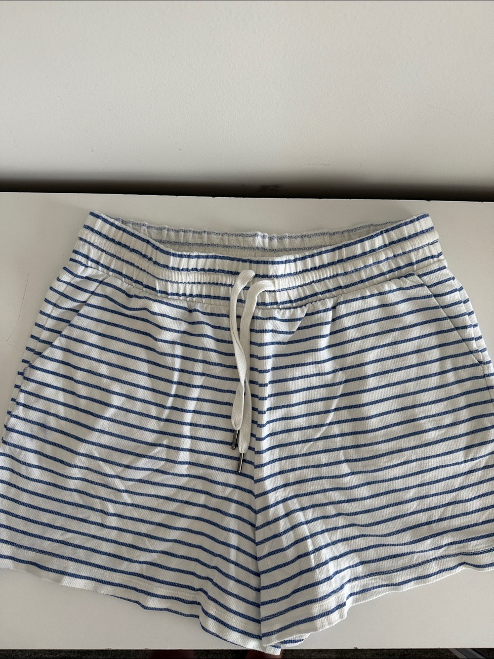 a new day White & Blue Striped Athletic Shorts